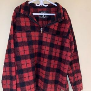 John Wayne Sherpa Buffalo plaid sweater. XL